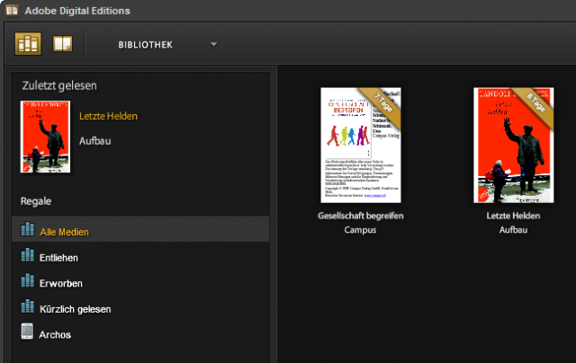 Screenshot Adobe Digital Editions
