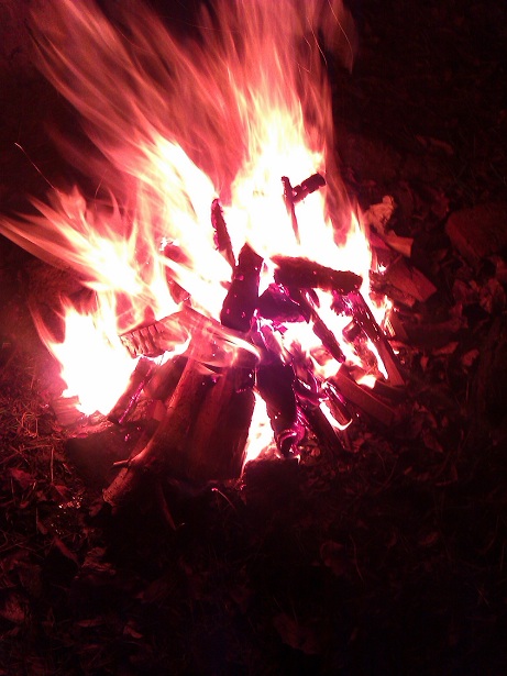 Lagerfeuer, aufgenommen mit dem HTC Wildfire