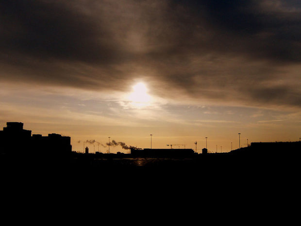 Sonnenaufgang am Velodrom (November 2009)