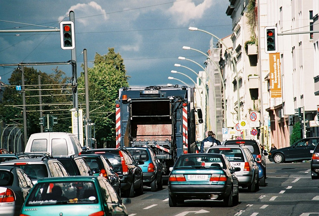 Rote Ampel auf der Greifswalder - April 2004