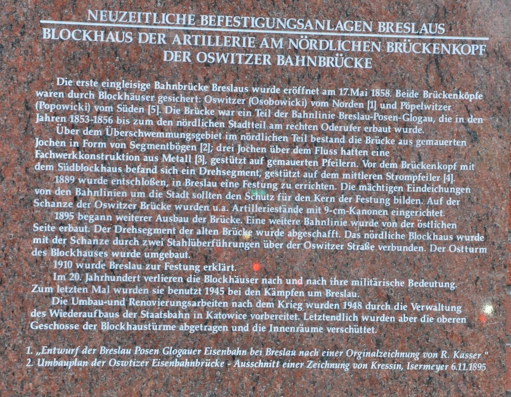 Tafel zur Oswitzer Bahnbrücker