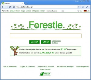 suchen für den regenwald mit forestle.org